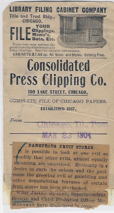 1904 News Article by William Bodine (Chicago Ill. Post)